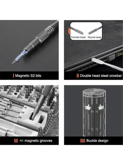 128-in-1 Screwdriver Set - Portable Precision Kit for Home and Phone Repairs