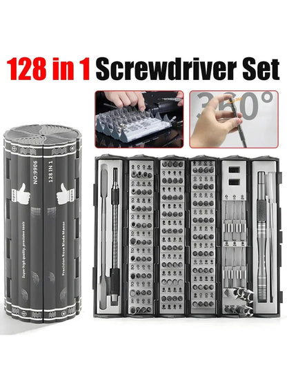 128-in-1 Screwdriver Set - Portable Precision Kit for Home and Phone Repairs