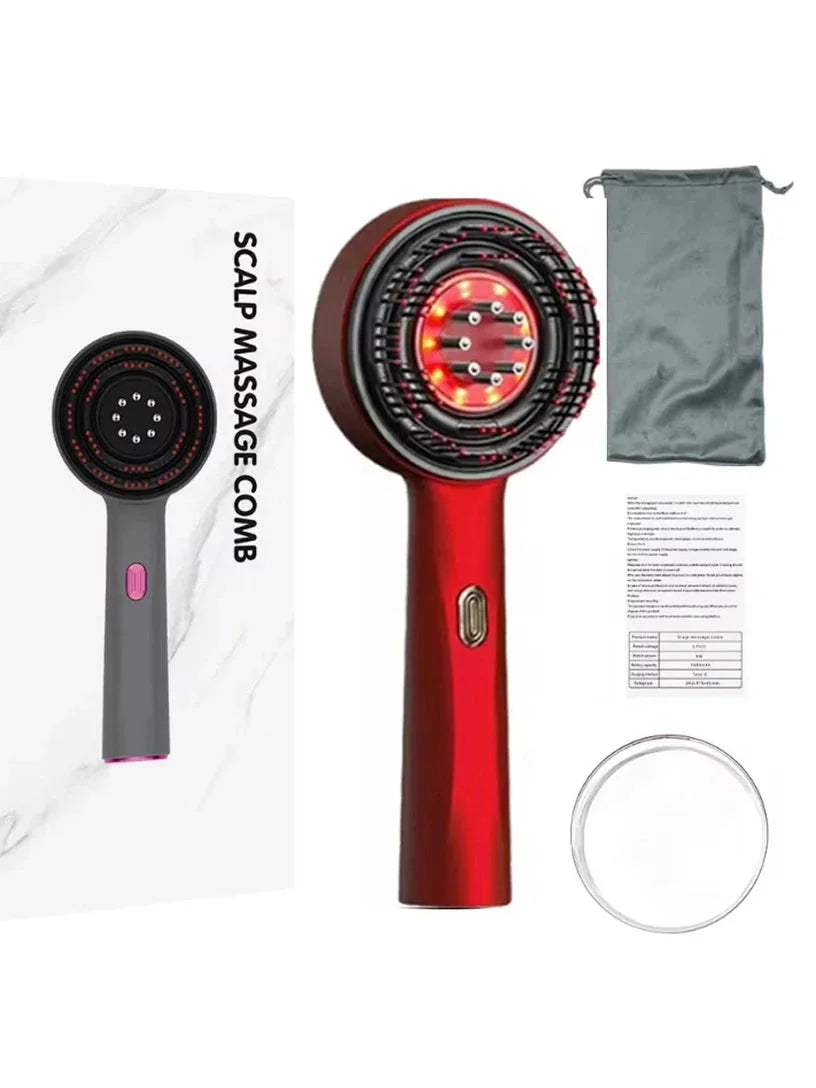 Electric Vibration Massage Comb - Red Light Therapy & Scalp Care Tool