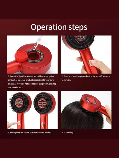 Electric Vibration Massage Comb - Red Light Therapy & Scalp Care Tool