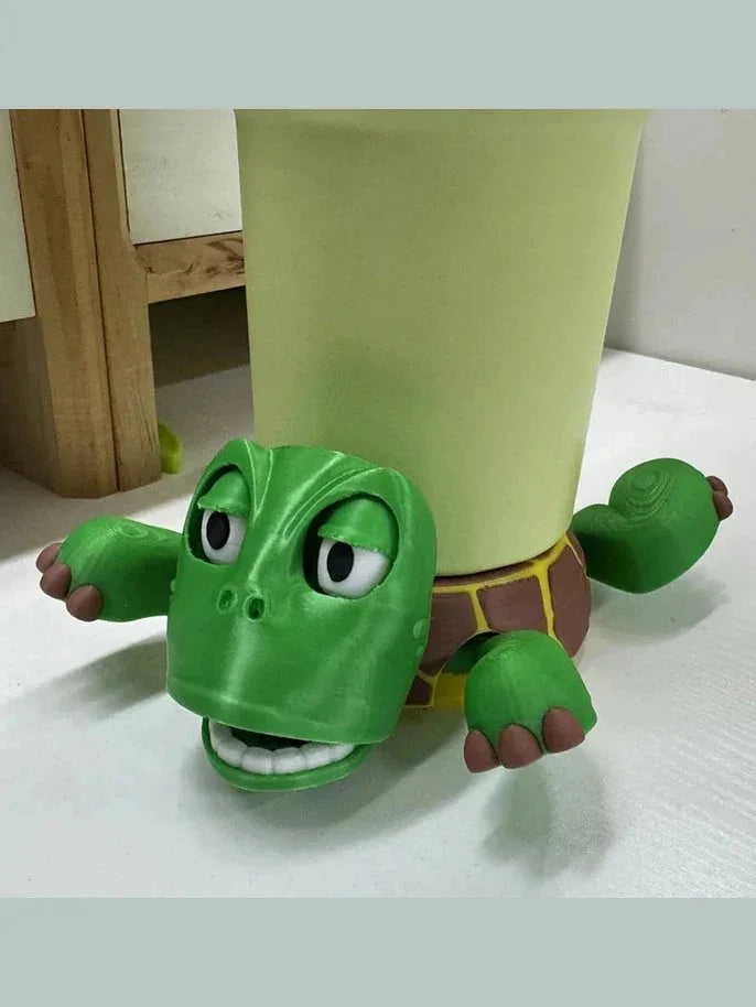 Panicked Turtle Coaster - A 3D-printed cup mat with a funny design