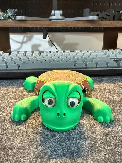 Panicked Turtle Coaster - A 3D-printed cup mat with a funny design