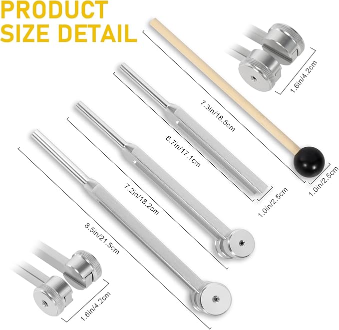 Tuning Forks Set (128Hz, 256Hz & 512Hz)