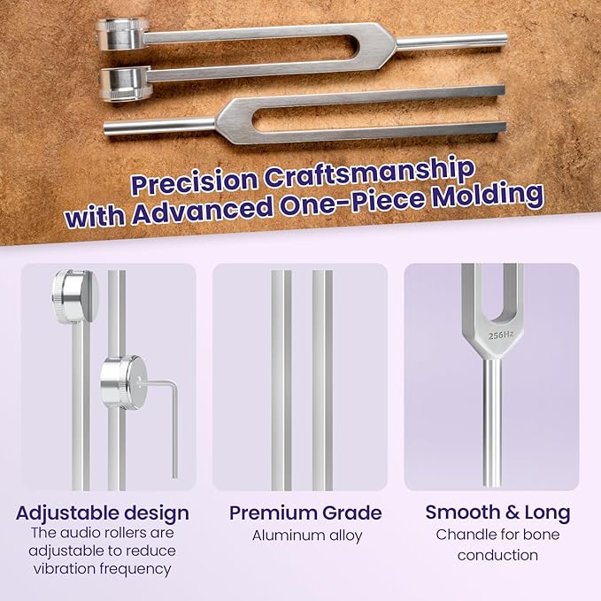 Tuning Forks Set (128Hz, 256Hz & 512Hz)