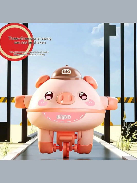Balancing Pig on Electric Unicycle Fun Tech