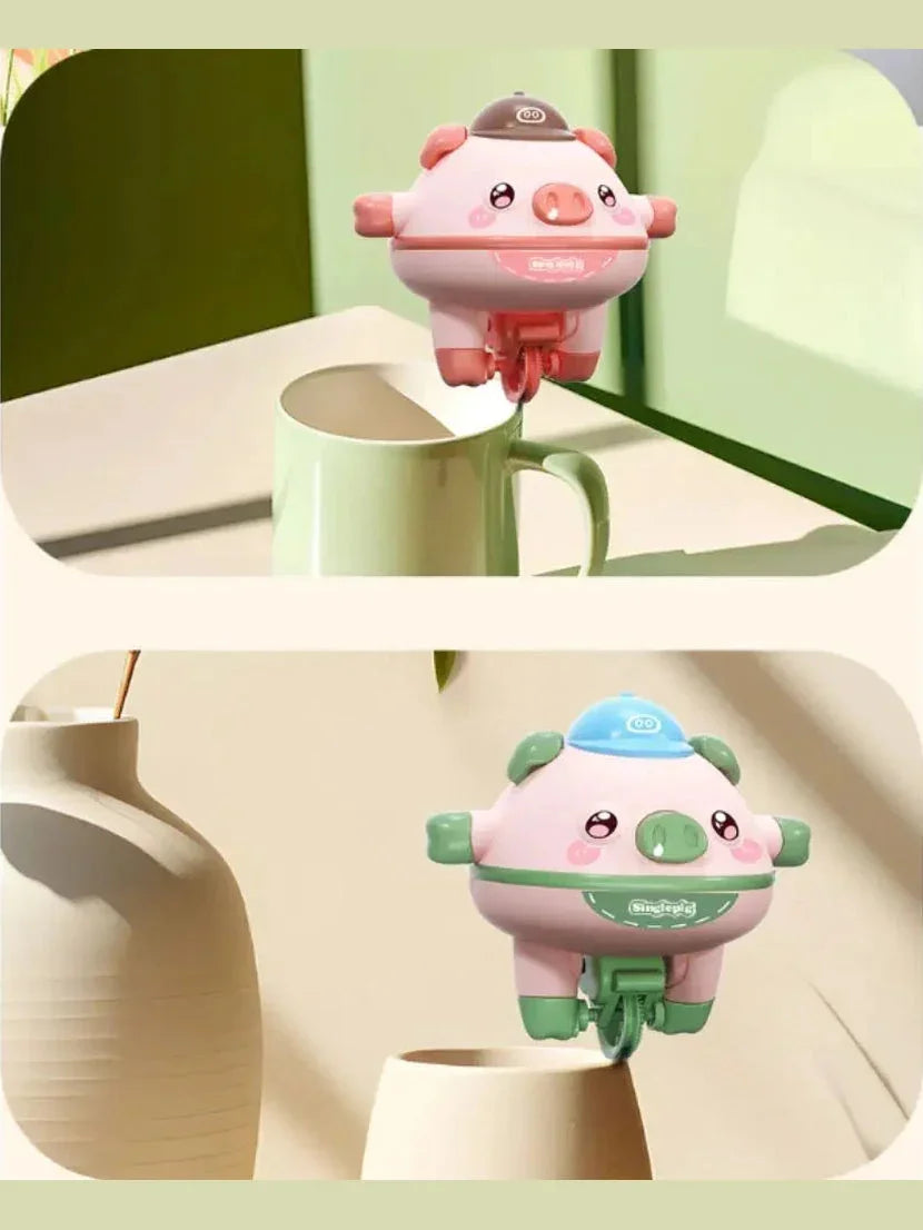 Balancing Pig on Electric Unicycle Fun Tech