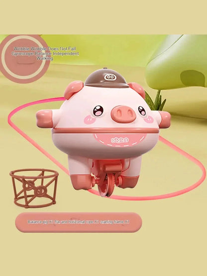 Balancing Pig on Electric Unicycle Fun Tech