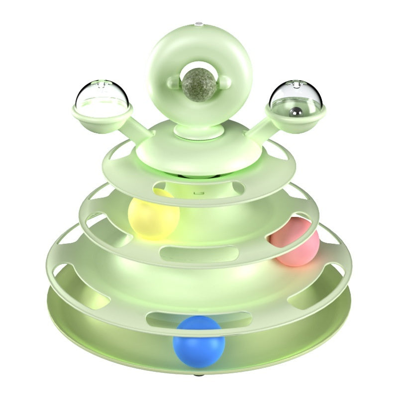 Premium Cat Toy Tower – 4-Level Turntable Roller Balls - Main Product Image