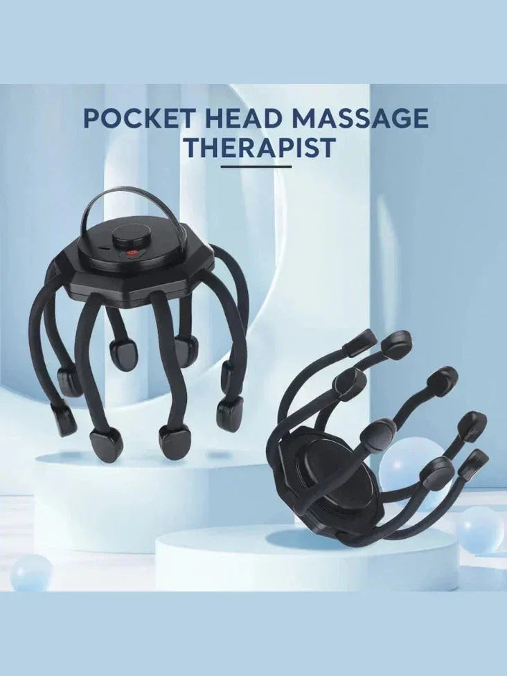 Electric Head Massager - Octopus Design with 5 Modes & Red Light Therapy