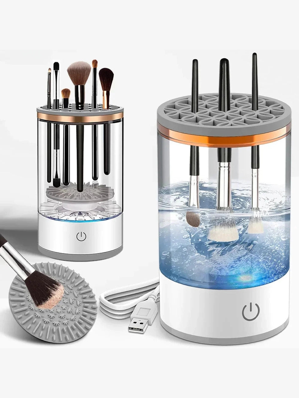 Electric Makeup Brush Cleaner - Rechargeable Tool with Automatic Cleaning Stand