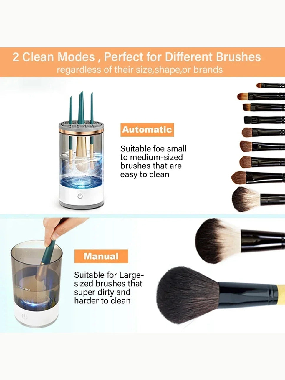 Electric Makeup Brush Cleaner - Rechargeable Tool with Automatic Cleaning Stand