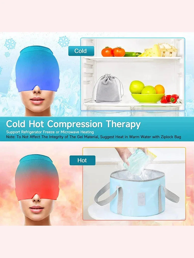 Form Fitting Gel Ice Headache Hat