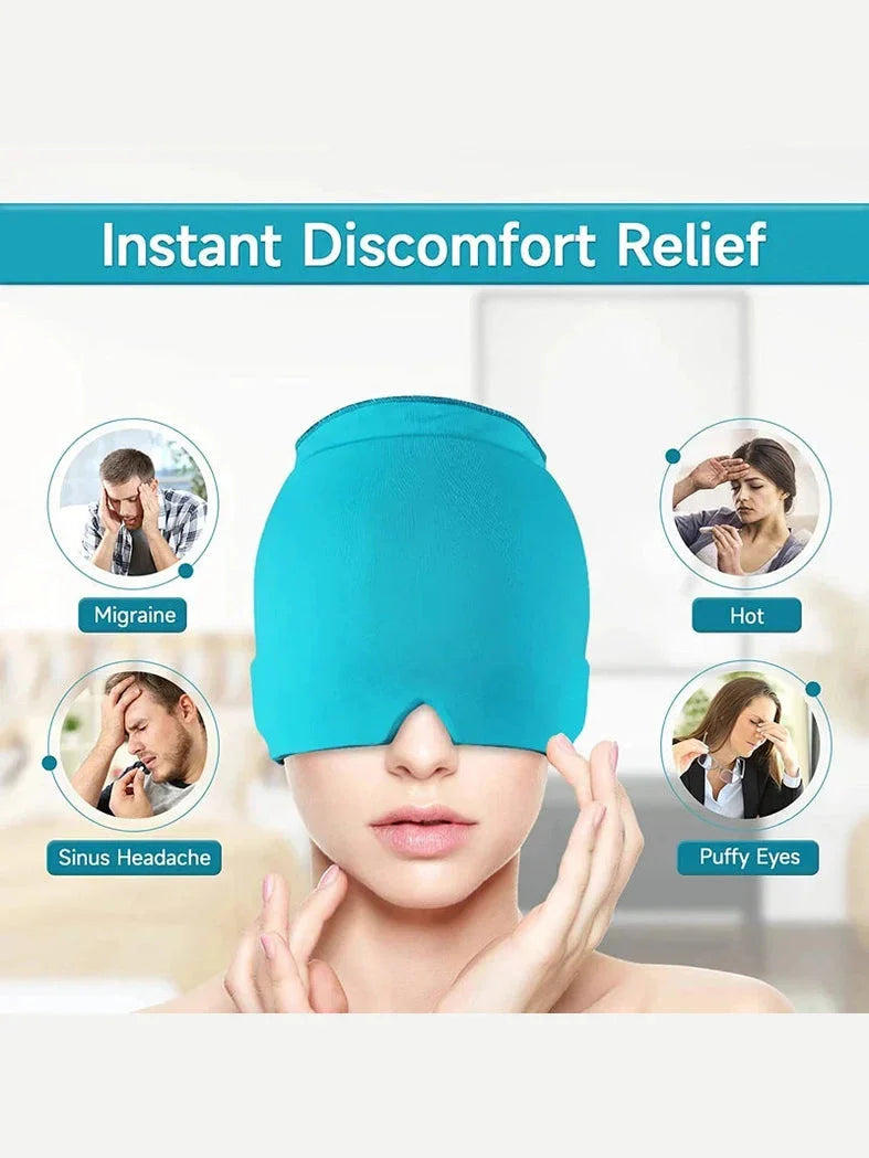 Form Fitting Gel Ice Headache Hat