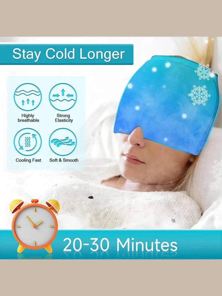 Form Fitting Gel Ice Headache Hat