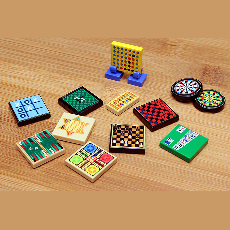 LEGO Board Game Tiles – 12 Printed Designs, Mini Scenes