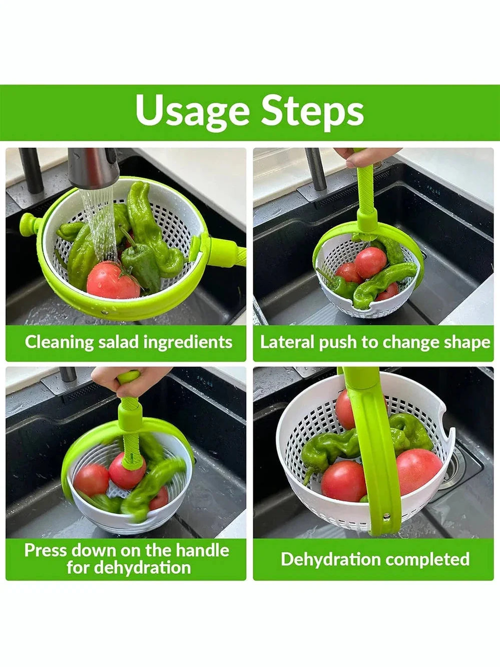 Large Salad Spinner Wash Strain and Store