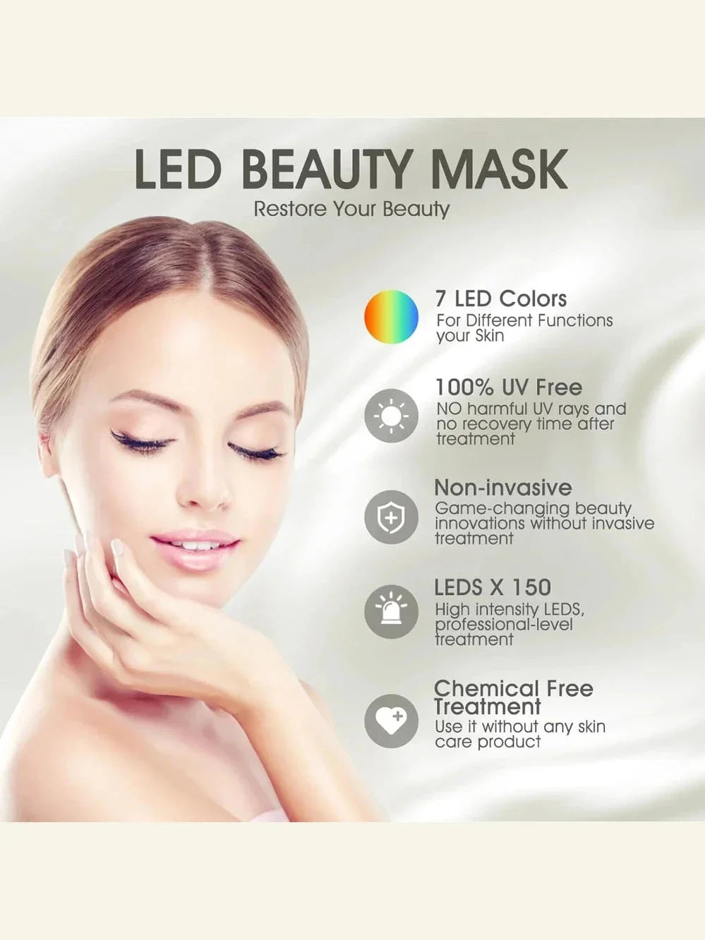 Light Therapy Face Mask - 7 Colors LED for Skin Care and Beauty Enhancement
