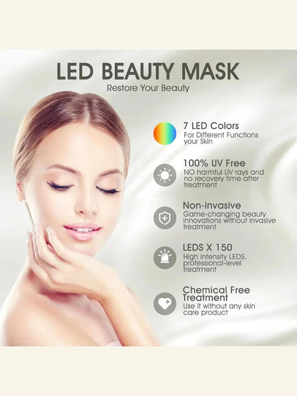 Light Therapy Face Mask - 7 Colors LED for Skin Care and Beauty Enhancement