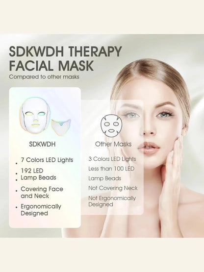 Light Therapy Face Mask - 7 Colors LED for Skin Care and Beauty Enhancement