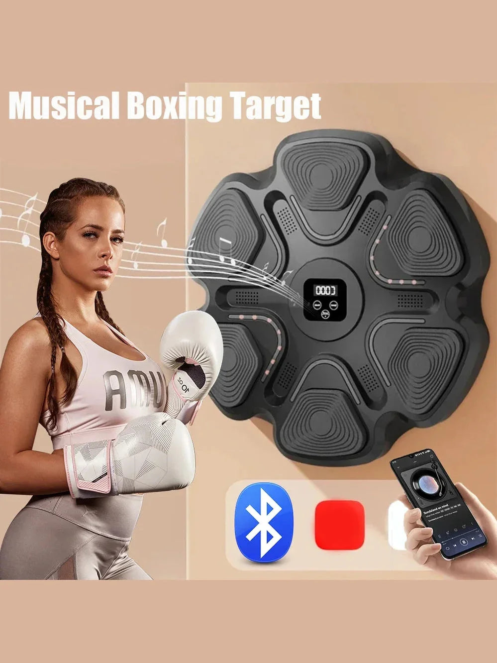 Smart Music Boxing Machine - Wall-Mounted Trainer for Fitness and Reflex Training