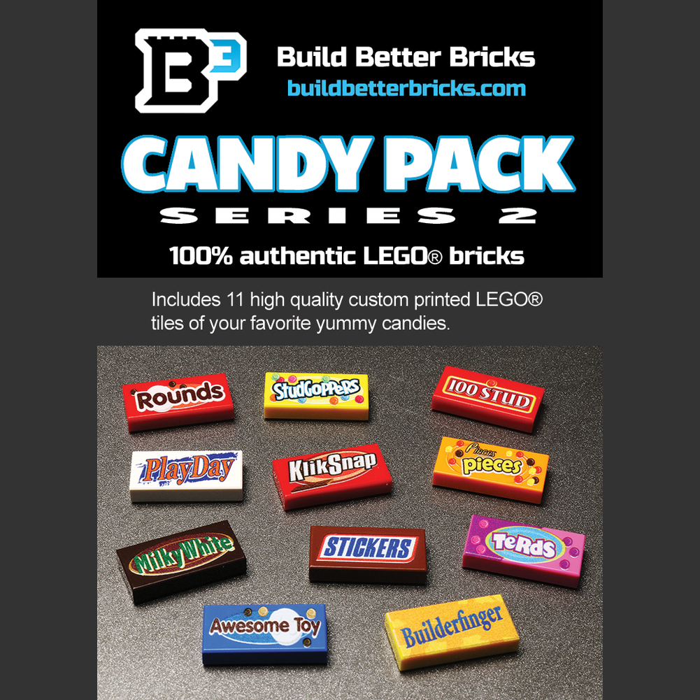 Candy-Style LEGO Tiles – Series 2, 11 Printed Designs