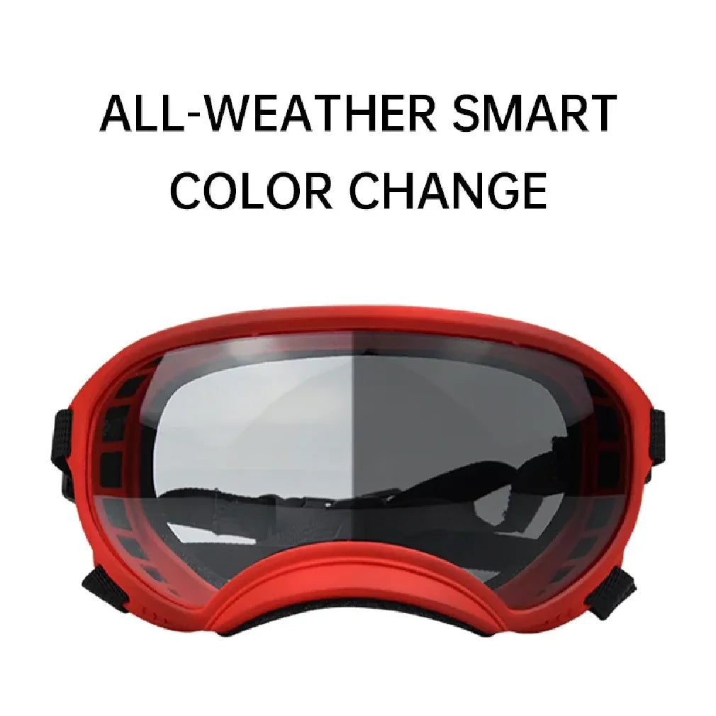 Color-Changing Dog Goggles – UV-Resistant Pet Sunglasses for All Sizes