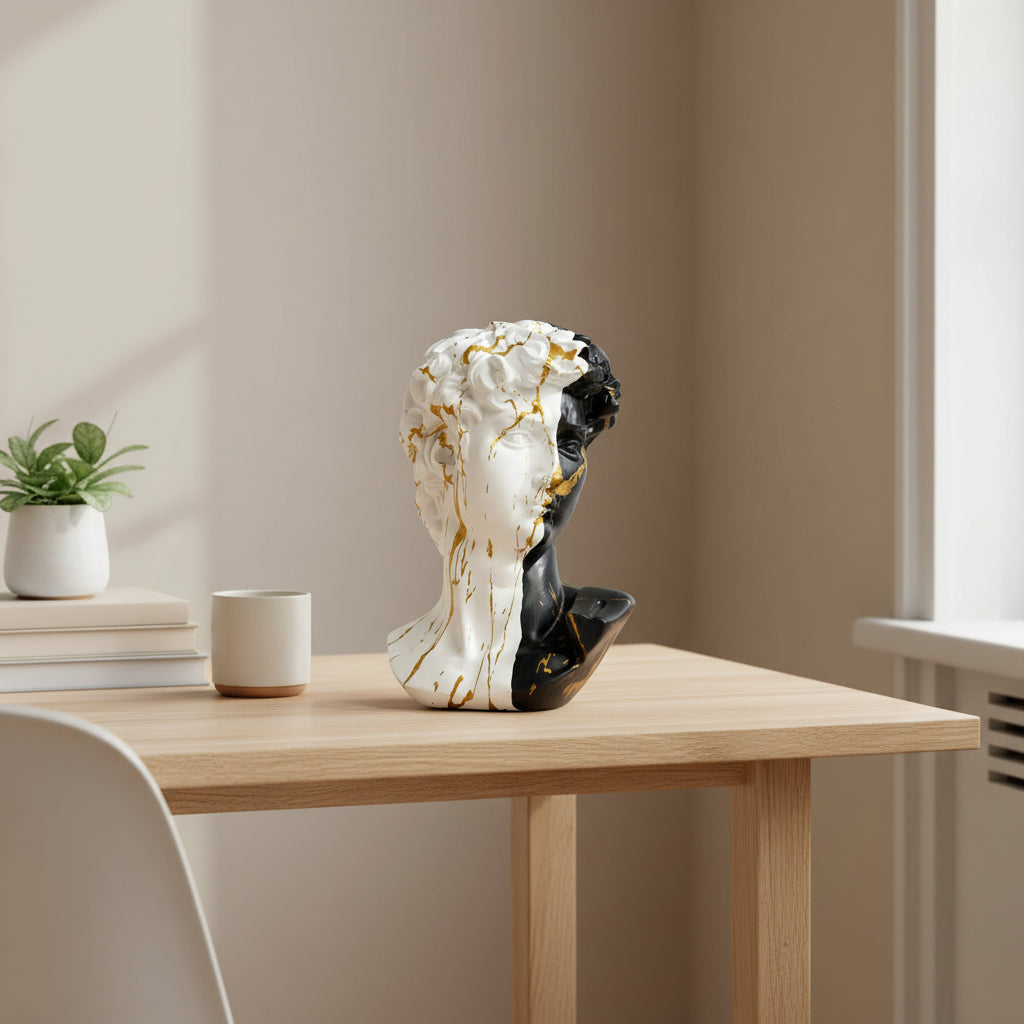 Nordic David Bust Resin Sculpture | European Character Portrait
