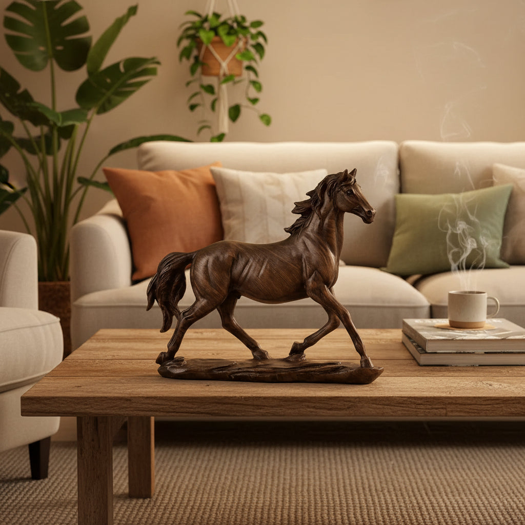 European Style Resin Horse Ornament | Elegant Decorative Sculpture