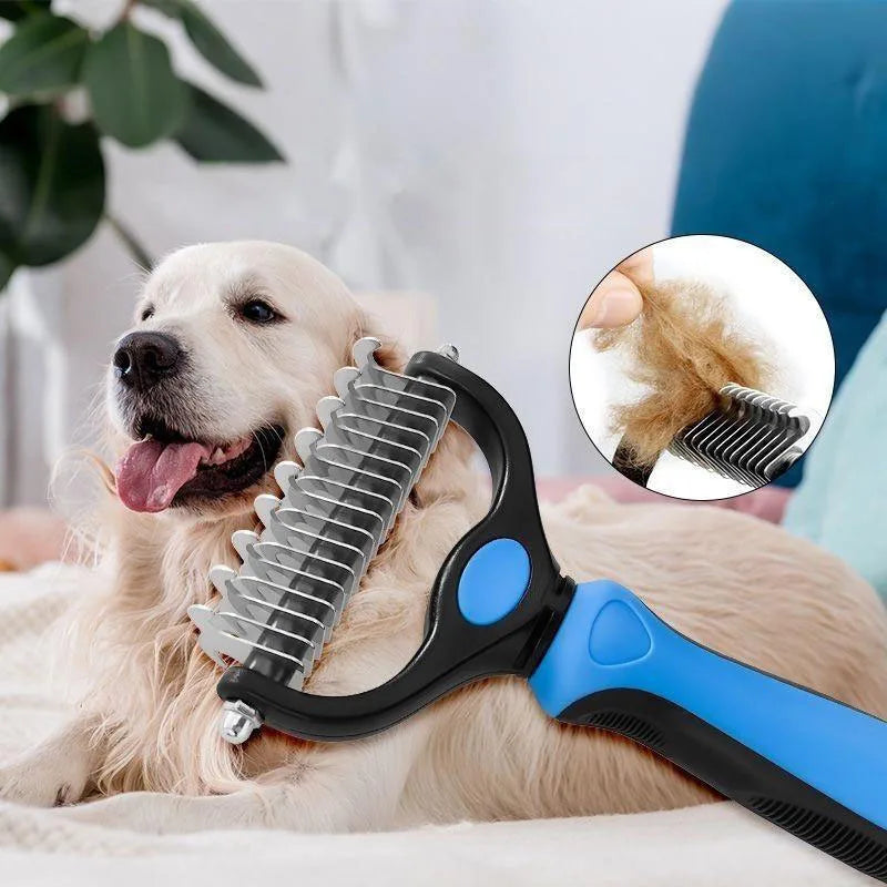 Pet Deshedding Brush – Dog & Cat Grooming Comb for Shedding Control