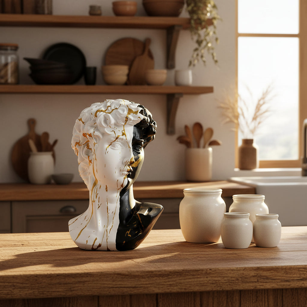 Nordic David Bust Resin Sculpture | European Character Portrait