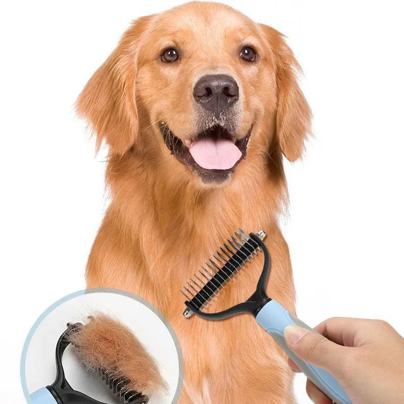 Pet Deshedding Brush – Dog & Cat Grooming Comb for Shedding Control