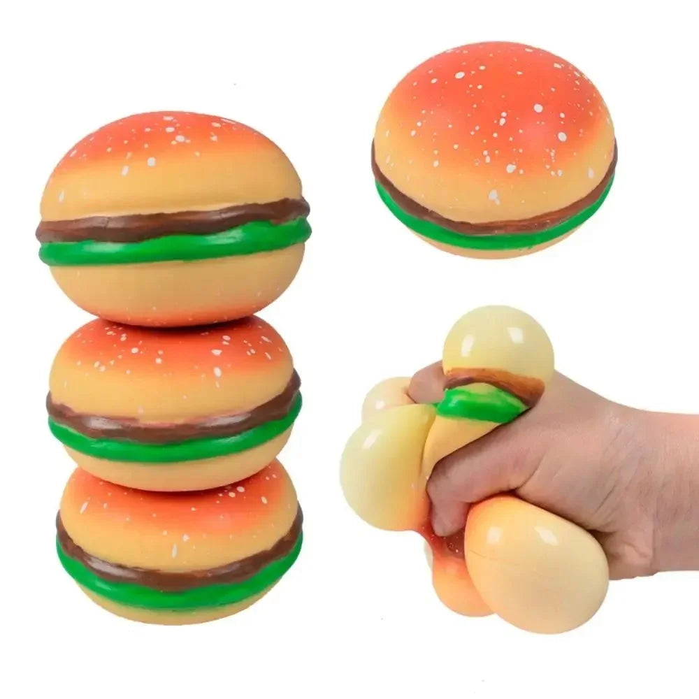 Squishy Hamburger Stress Ball – Sensory Fidget Toy for Anxiety Relief