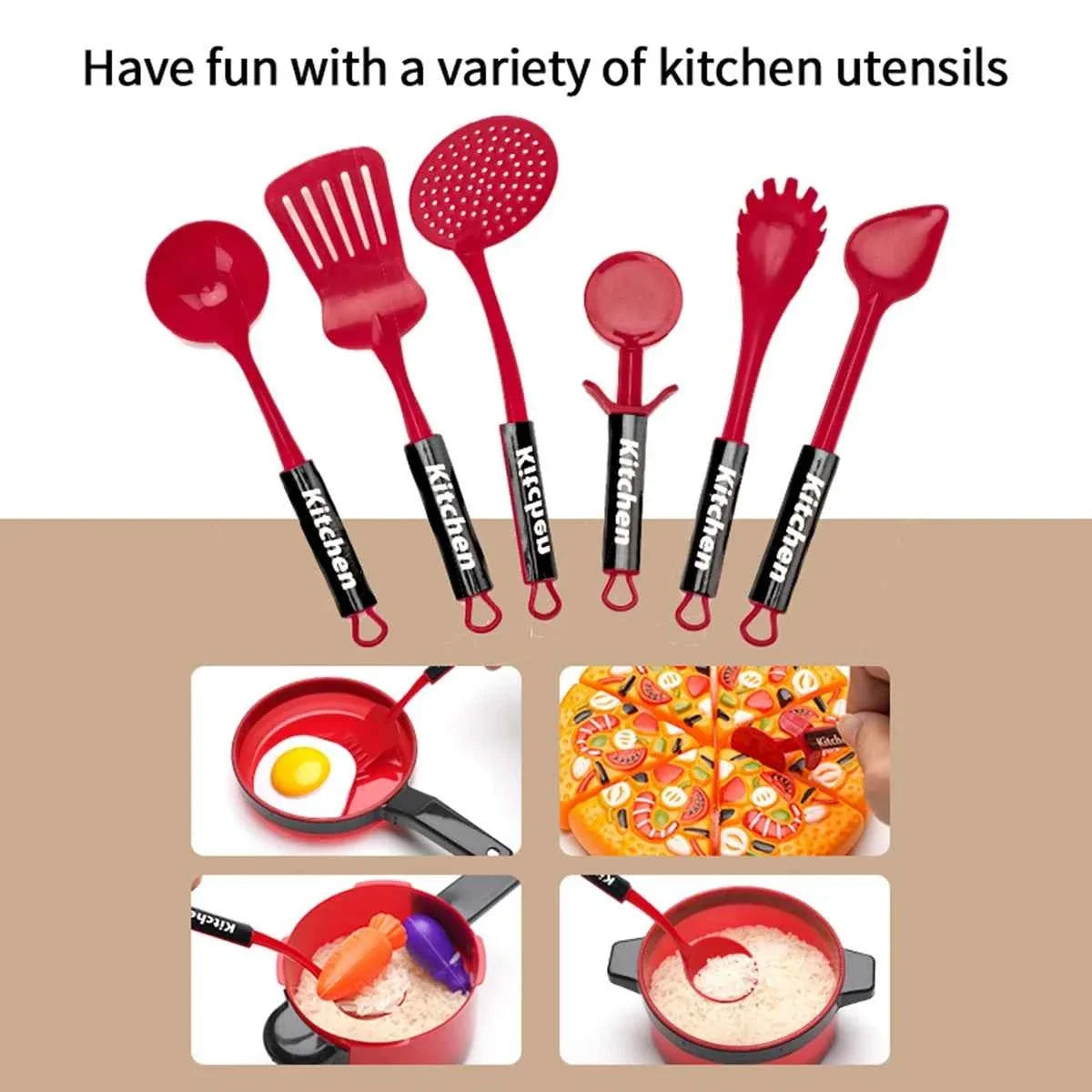 Kids' Pretend Kitchen Playset – 23 or 51 Pieces, Role Play