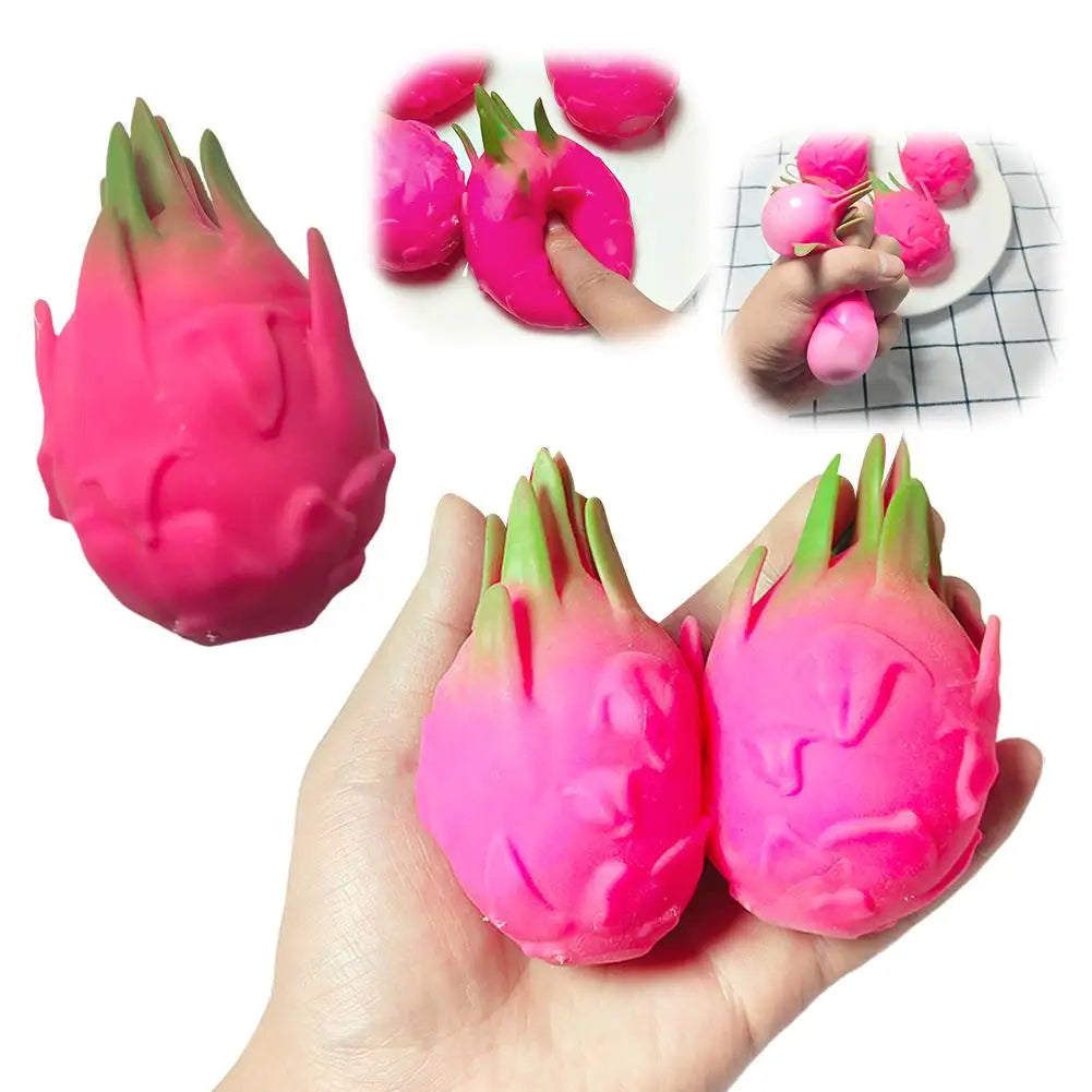 Dragon Fruit Squish Ball – Squishy Stress Relief Fidget Toy