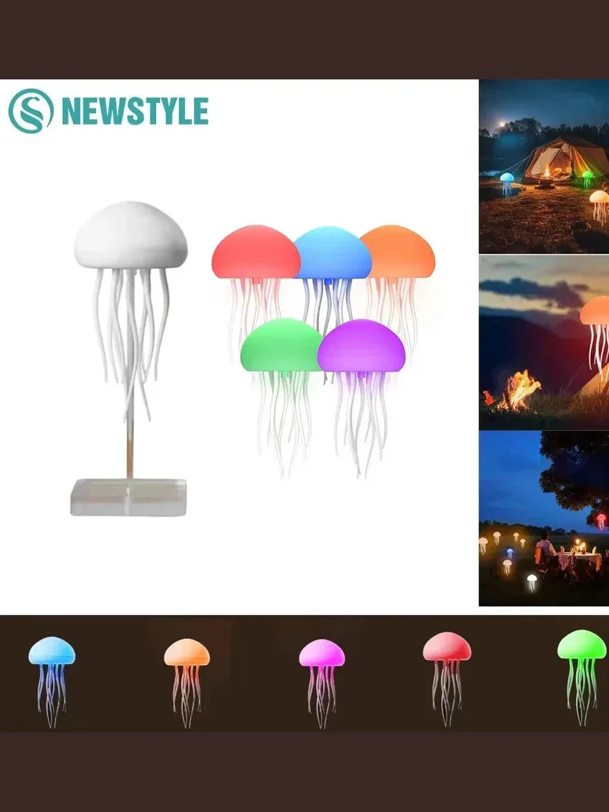 Jellyfish Night Light Touch Sound Colorful Ambiance