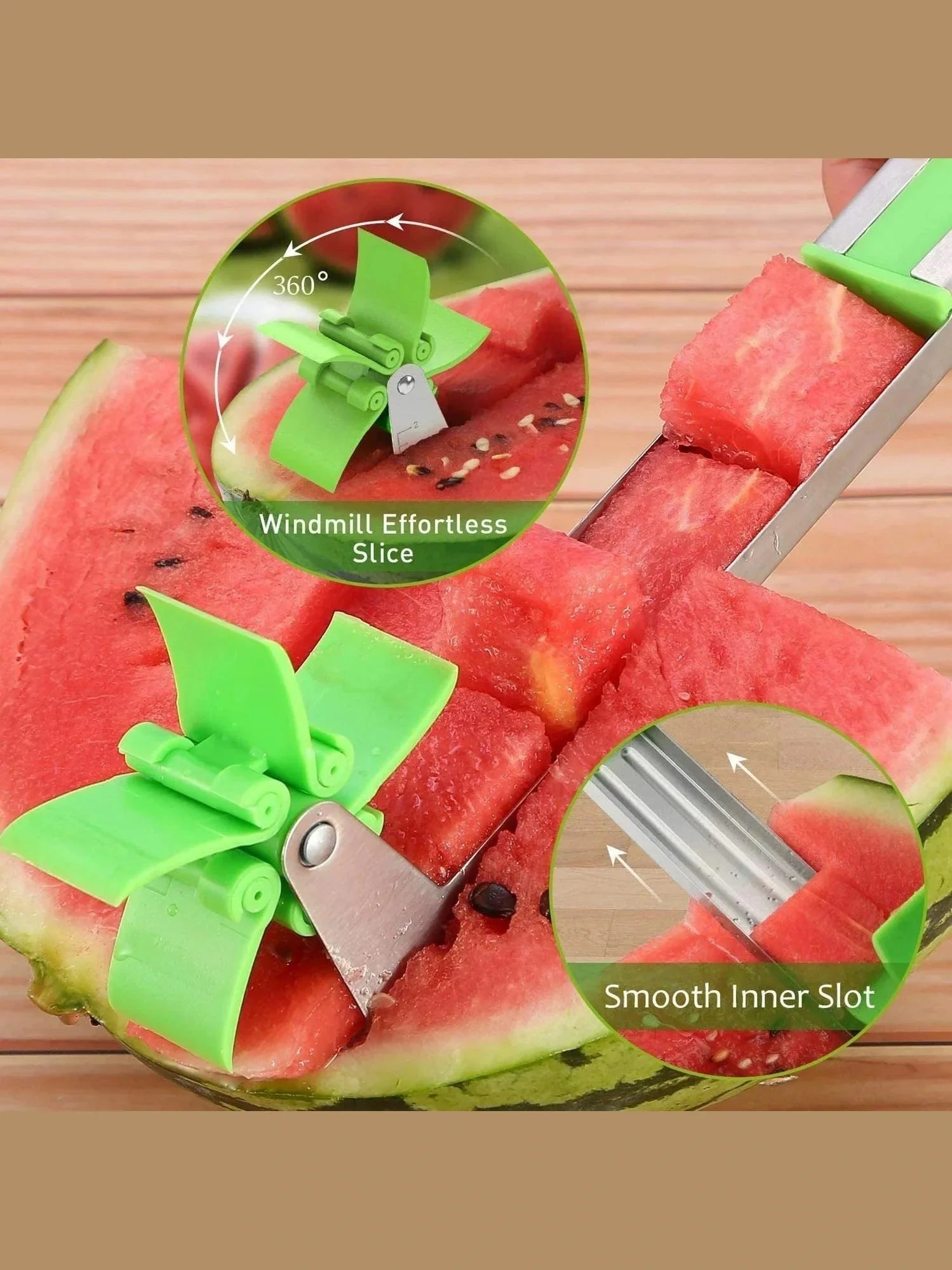 Windmill Watermelon Slicer Cut Perfect Cubes Fast