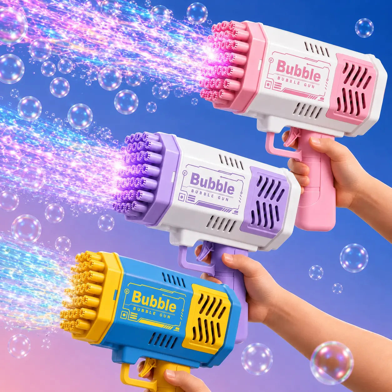 Unisex Handheld Automatic 40-Hole Bubble Blasters - Outdoor Bubble Machine, 4+ Yrs Kids Toys, Boy Gifts, Cool Gifts for Kids for Summer Beach Gatherings
