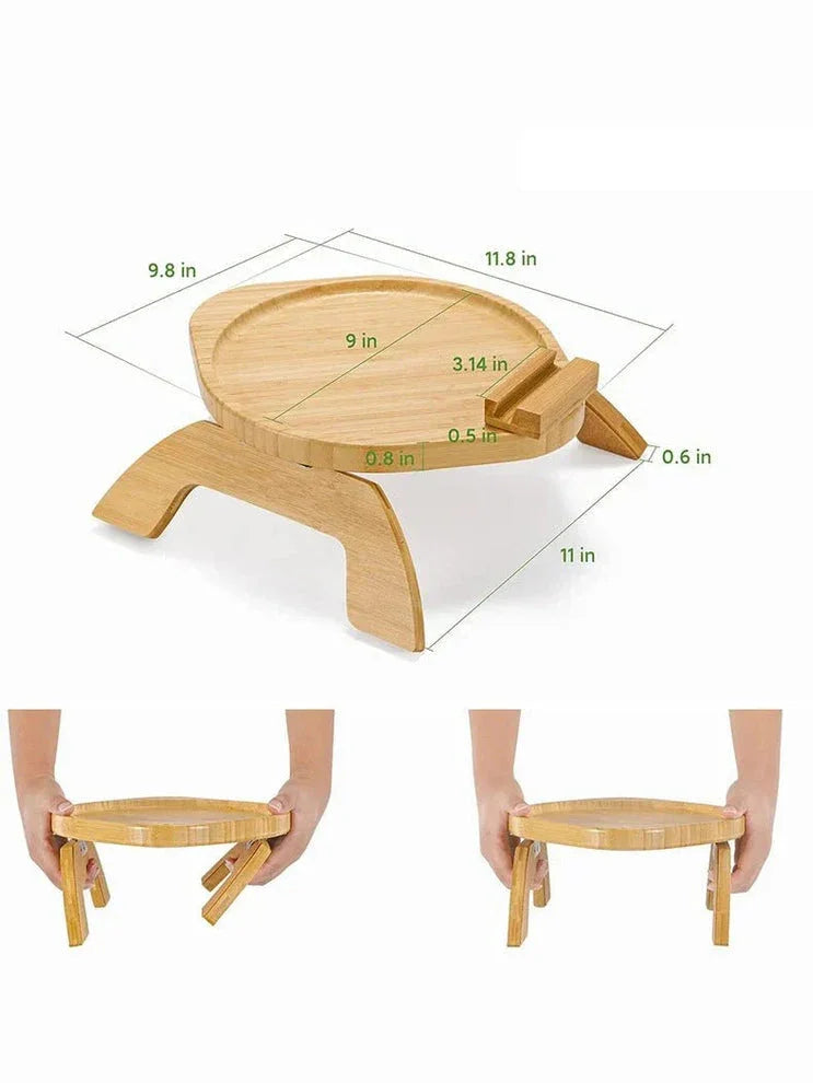 Bamboo Sofa Tray – Portable Folding Home Décor