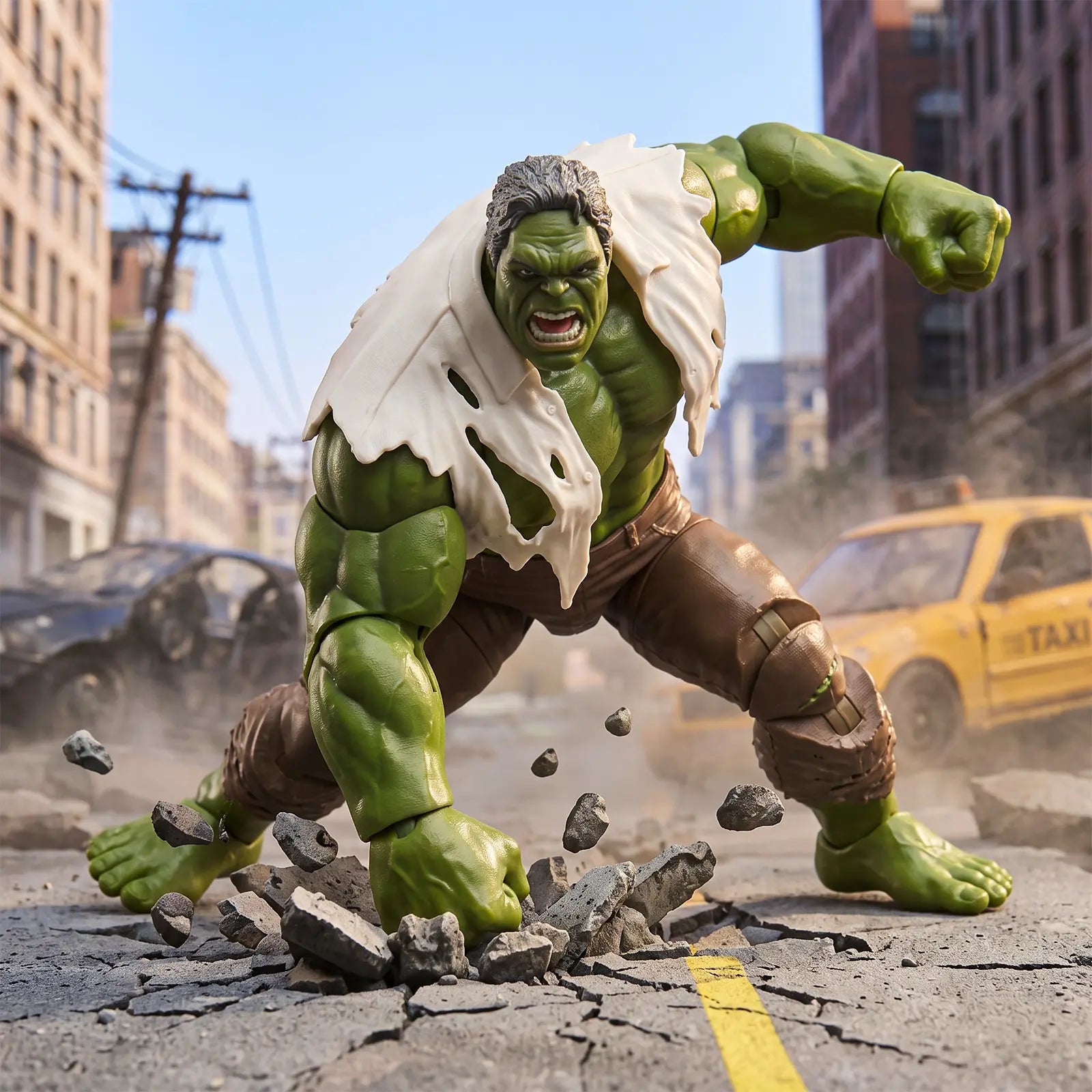 Marvel Spider-Man: Brand New Day Hulk Action Figure, 6-Inch-Scale Articulated Collectible with Alternate Head, Hands, and Web Effects Center Toy