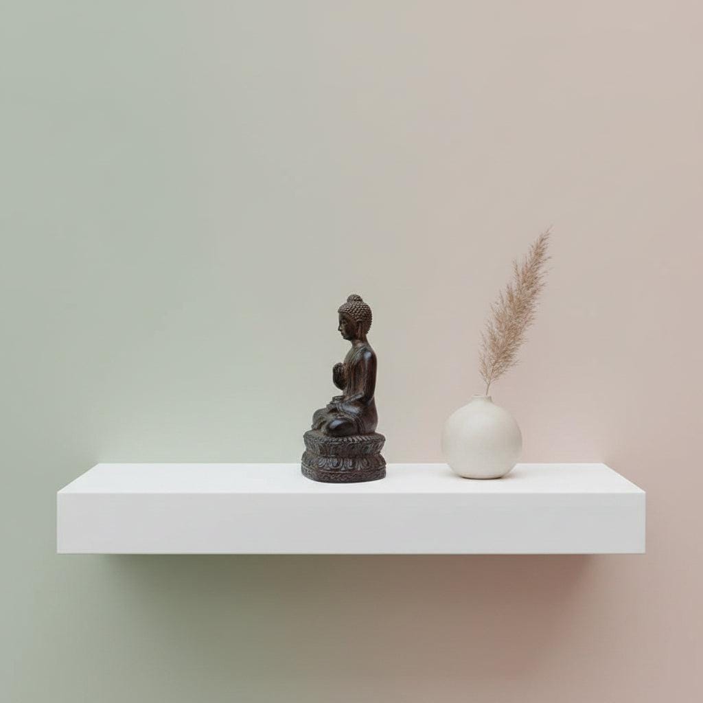 Hand-Carved Wooden Buddha Statue Ornament | Desktop Collection & Home Worship Decor