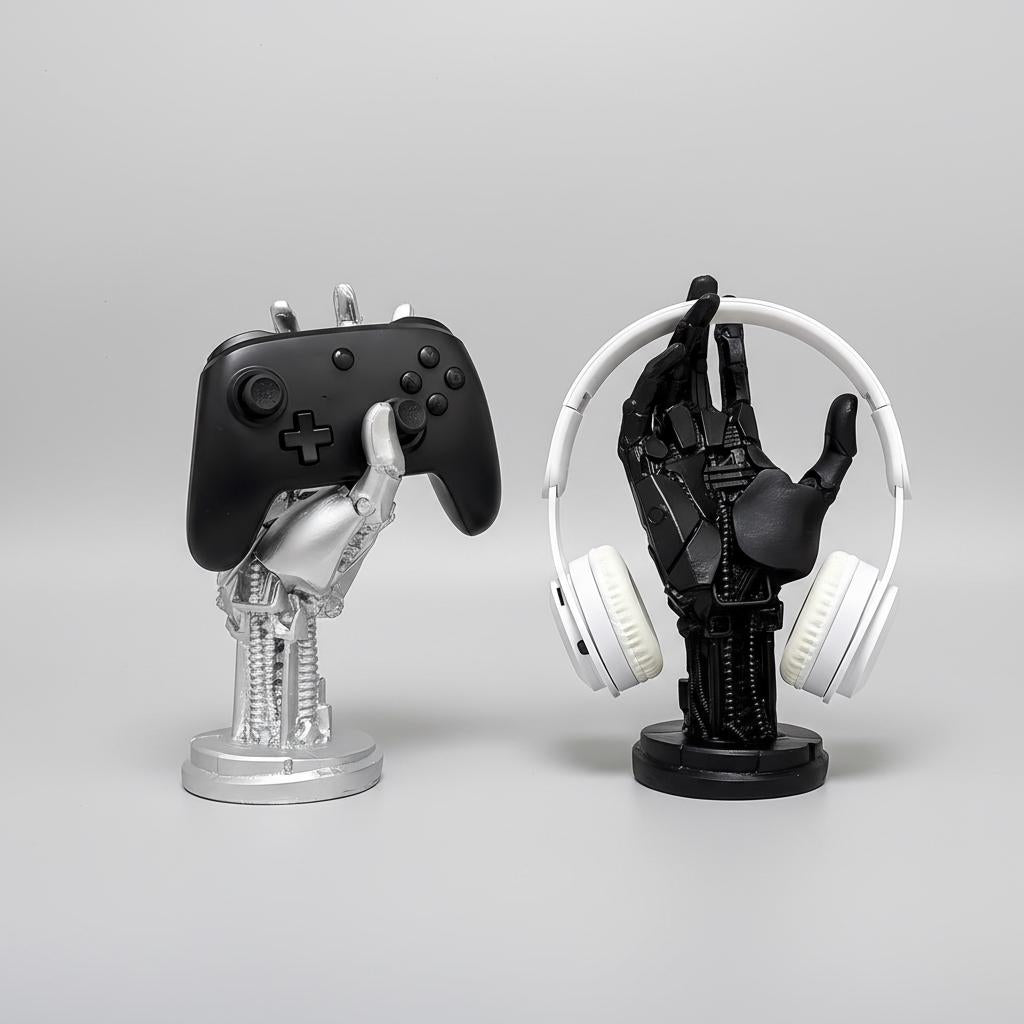 Creative Mechanical Hand Statue | Gaming Controller & Headphone Holder