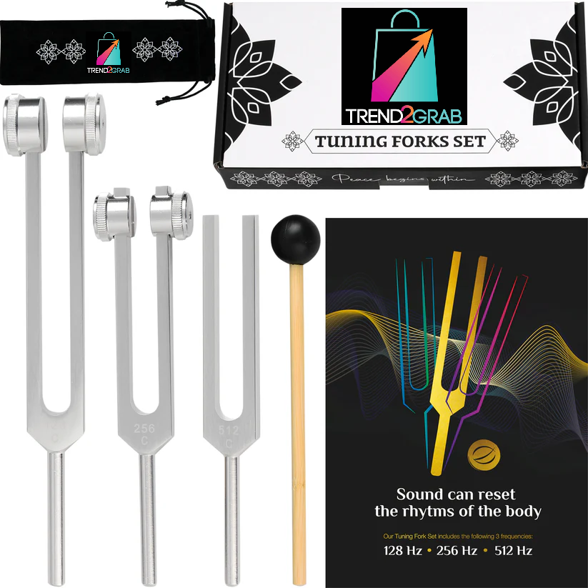 Tuning Forks Set (128Hz, 256Hz & 512Hz)