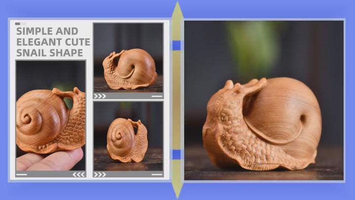 Handcrafted Wooden Snail Decorative Sculpture | Rustic Animal Accent