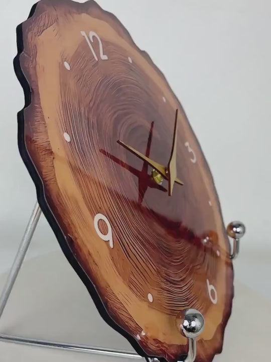 Silent Wood Slice Clock | Natural Rustic Tree Bark Timepiece | Modern Minimalist Decor
