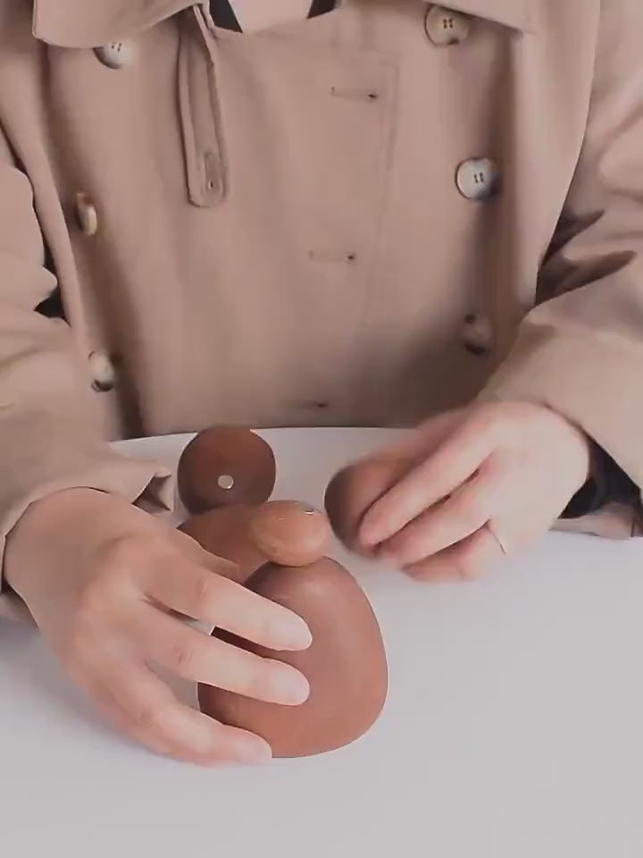 Balancing Stones Wooden Sculpture Decor | Minimalist Home Accent
