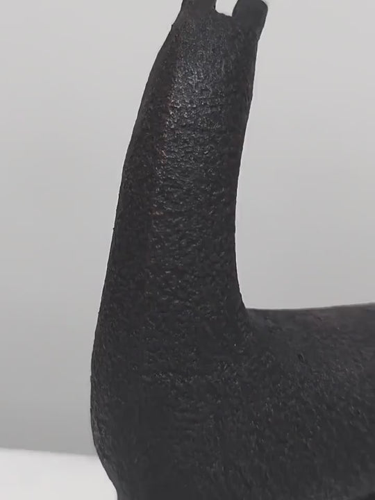 Black Abstract Horse Sculpture | Minimalist Black and White Modern Nordic Decor
