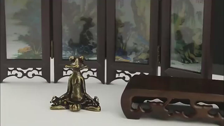 Retro Copper Frog Incense Holder | Zen Tea Pet Ornament, Meditation Decor