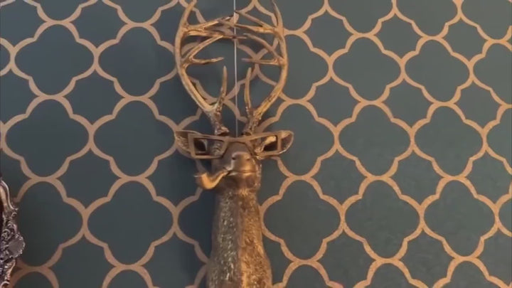 Vintage Copper Resin Deer Head Wall Hanging | Rustic Cabin Lodge Animal Decor